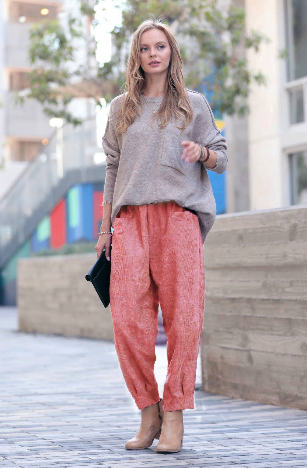 42POPS - Wholesale Pants - Women's - ,,,_.Corduroy Front pocket Baggy Pants23