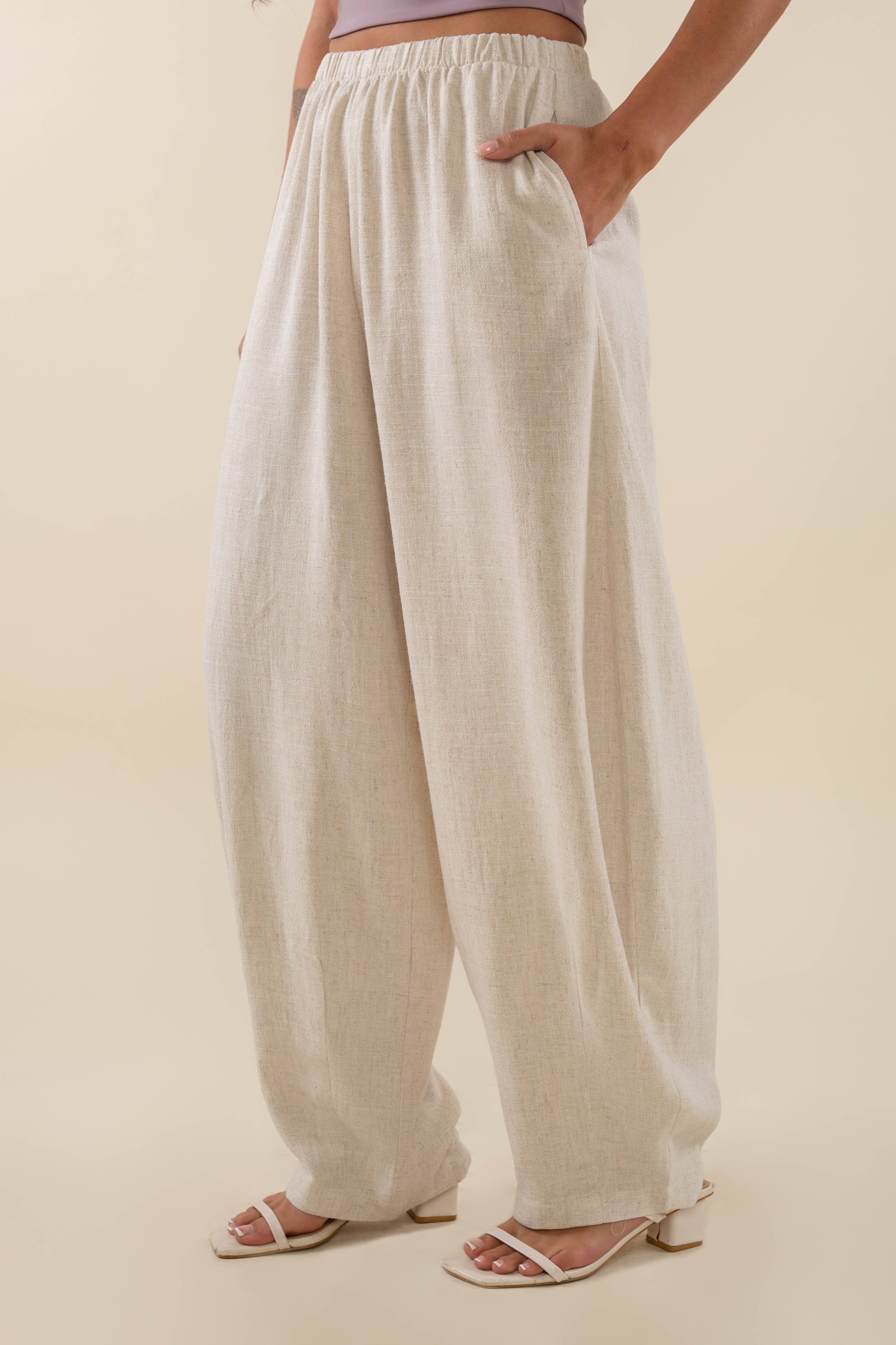 NLT - Wholesale Pants - Women's - Long Linen Lantern Pant6