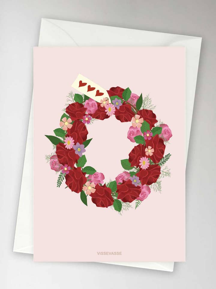 HEARTS flower circle - card for wholesale by ViSSEVASSE