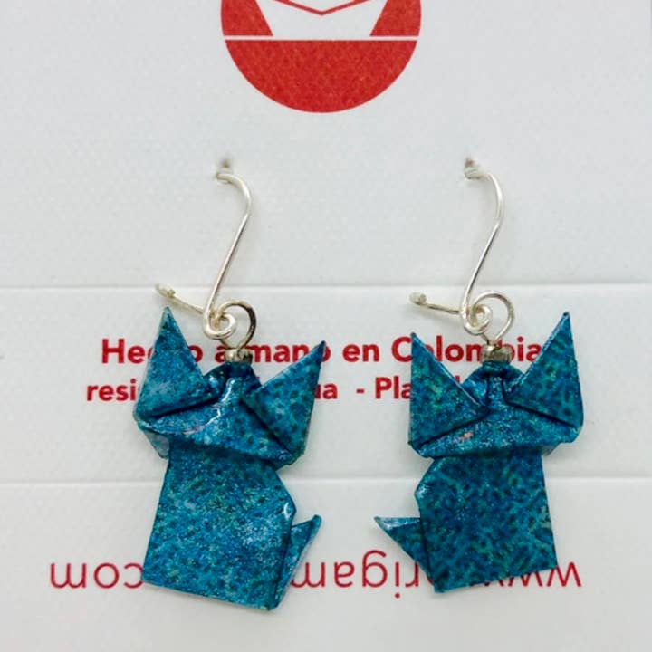 L'éco maison décoration - Wholesale Dangle Earrings - Origami cat earrings3