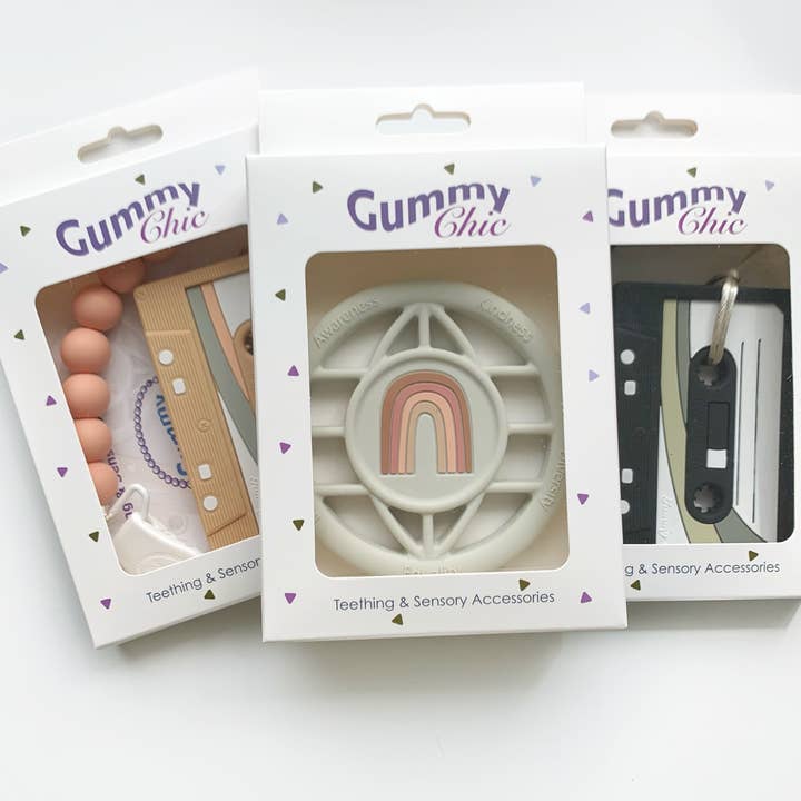 Gummy Chic - Wholesale Teether (Clip-On) - Baby - Retro Cassette Tape Teether Toy Beaded Clip - Newborn Gift4
