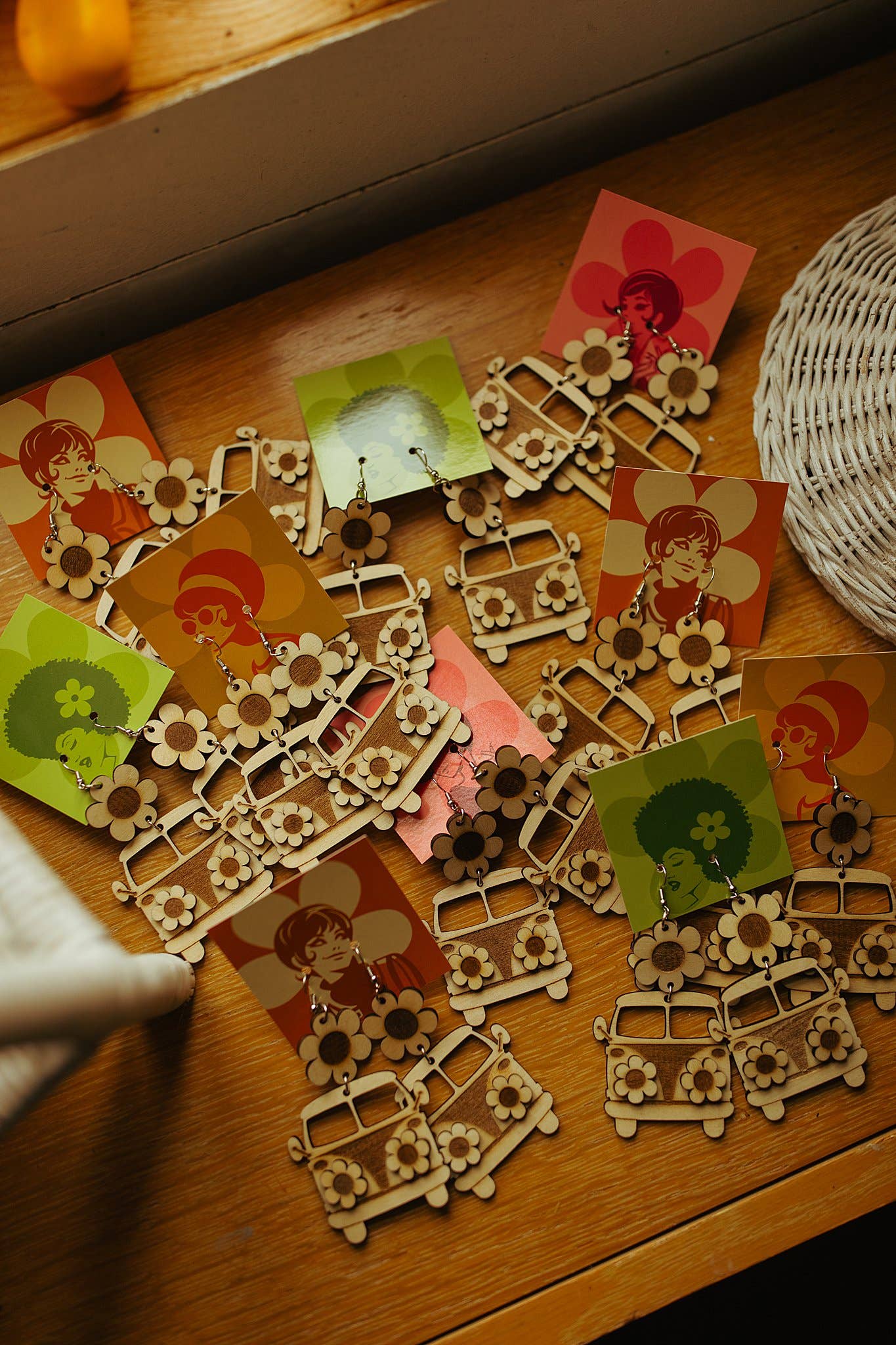 Chicka & Co - Wholesale Dangle Earrings - Wood Hippie Van Earrings1