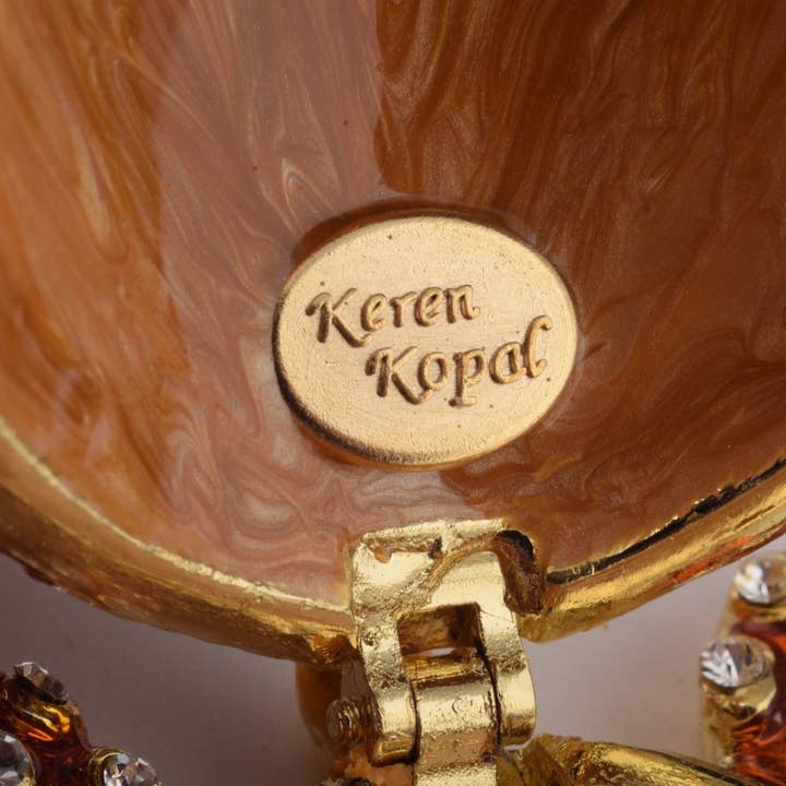 Keren Kopal - Wholesale Jewelry Box/Organizer - Brown Sea Turtle Trinket Box - Plated with 24k Gold