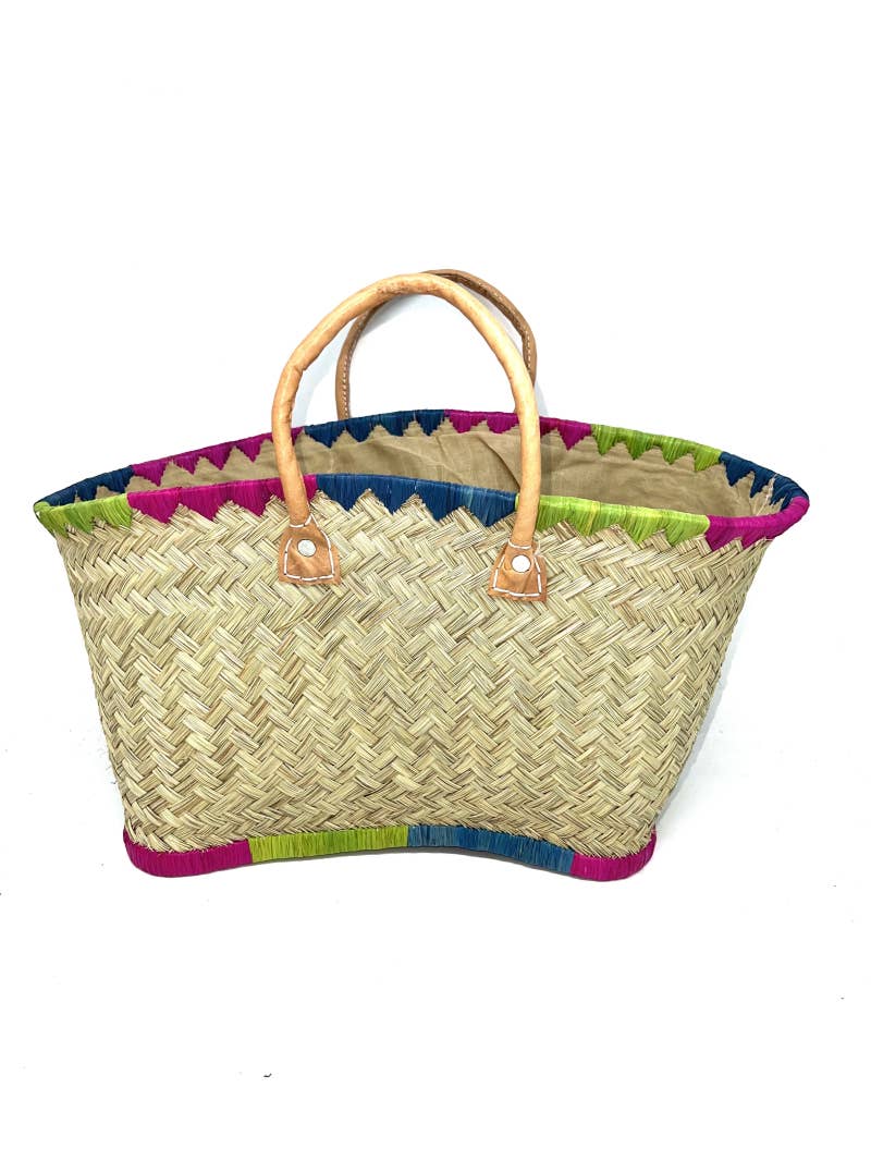LINETA - Vente Sac de plage - panier de Madagascar avec pochon WAX5