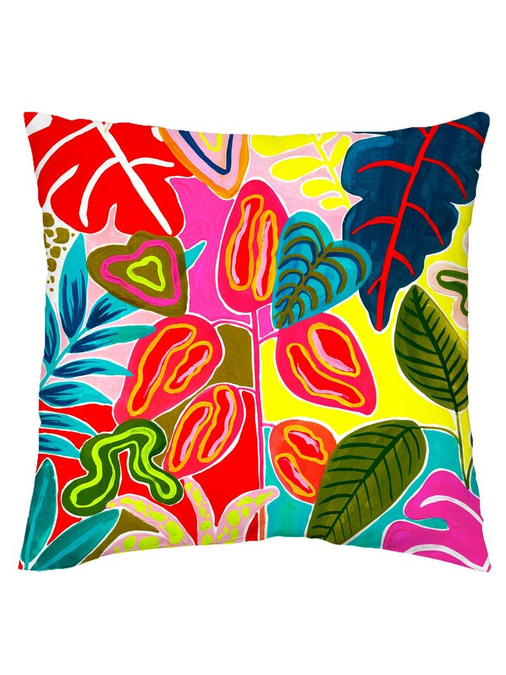 Red leaves outdoor cushion for wholesale by Lousurfacepattern