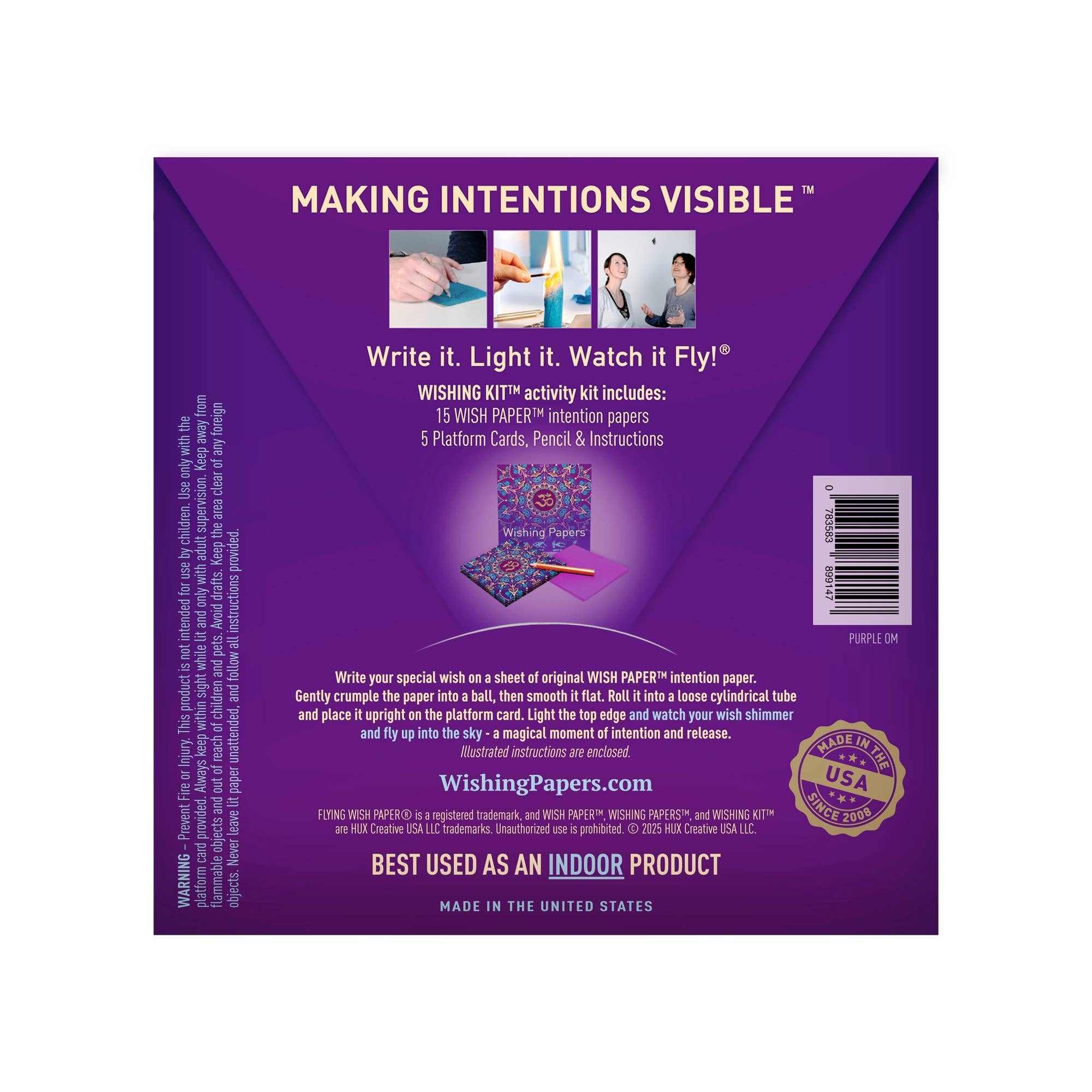 FLYING WISH PAPER ® – Engroshandel Spirituelle sten og krystaller – LILLA OM / Mini Kit / Interaktiv Meditationsoplevelse1