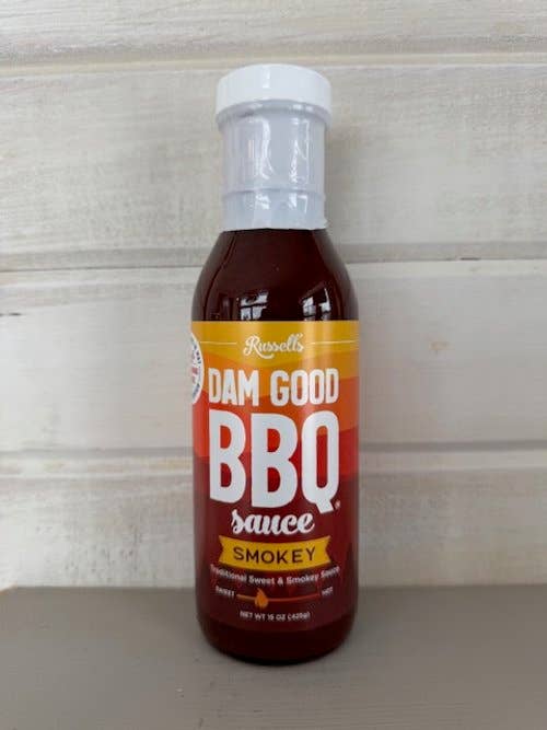 Sauce BBQ Fumée Dam Good pour la vente par Russell's BBQ