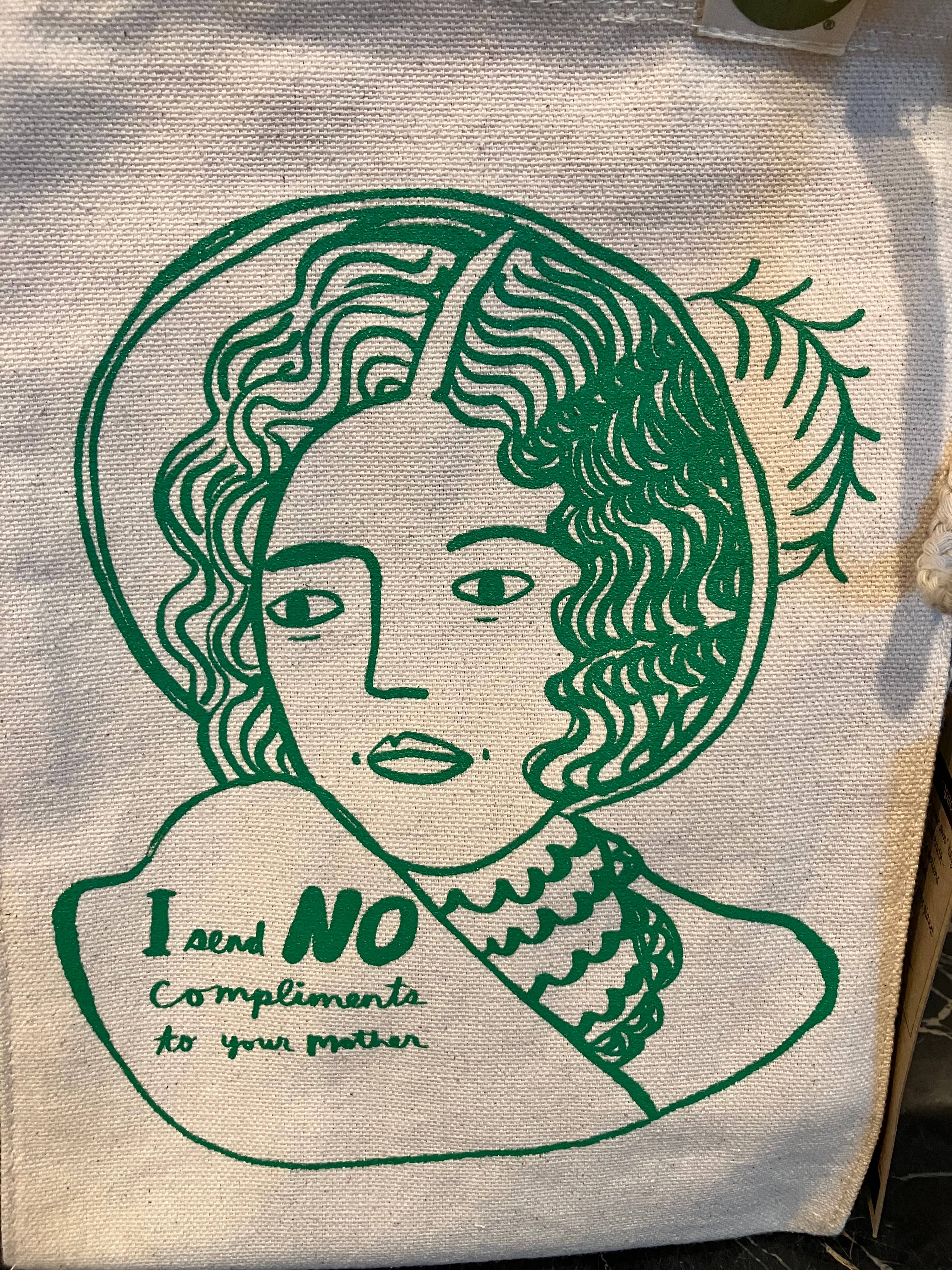 Colleen Harrington Studio - Wholesale Tote Bag - Unisex - Recycled Canvas Lunch Bag - I Send No Compliments 3