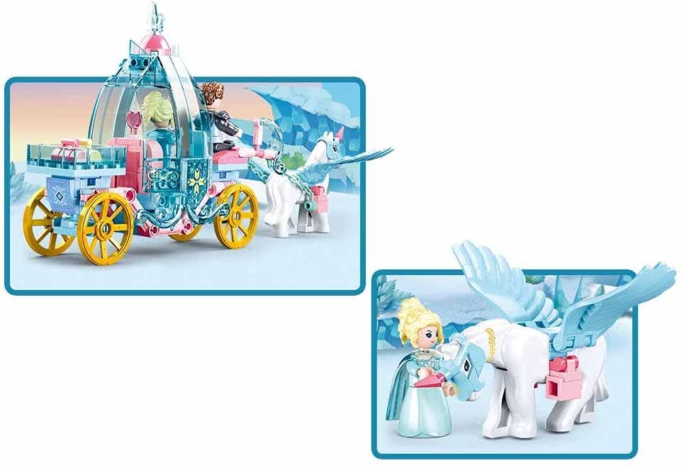 Texas Toy Distribution – wholesale Building set – Child – Fairy Tales of Winter Carriage Building Brick Set (191 pcs)3