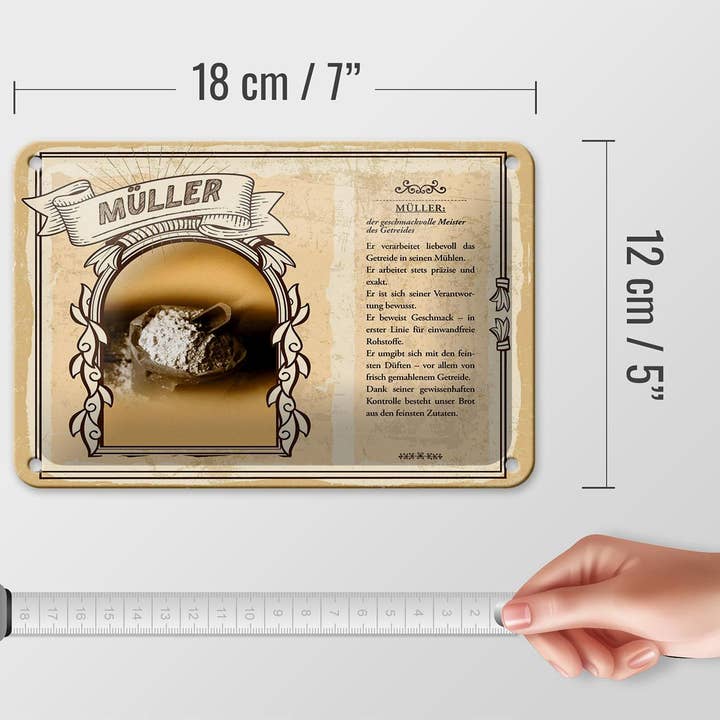 Femer - Wholesale Sign - Tin Sign Professions 18x12 cm Müller Meister des Grain Deco Sign4