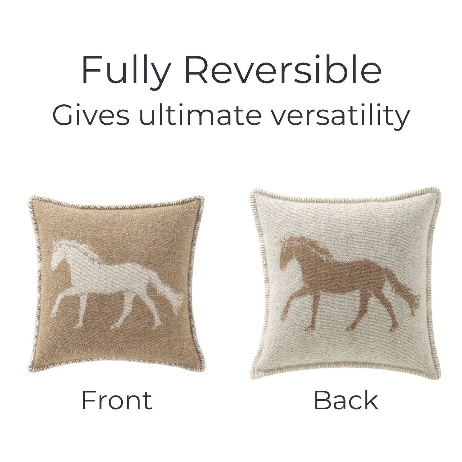 JJ Textile - Wholesale Throw Pillow Cover - Horse Brown Wool Cushion8