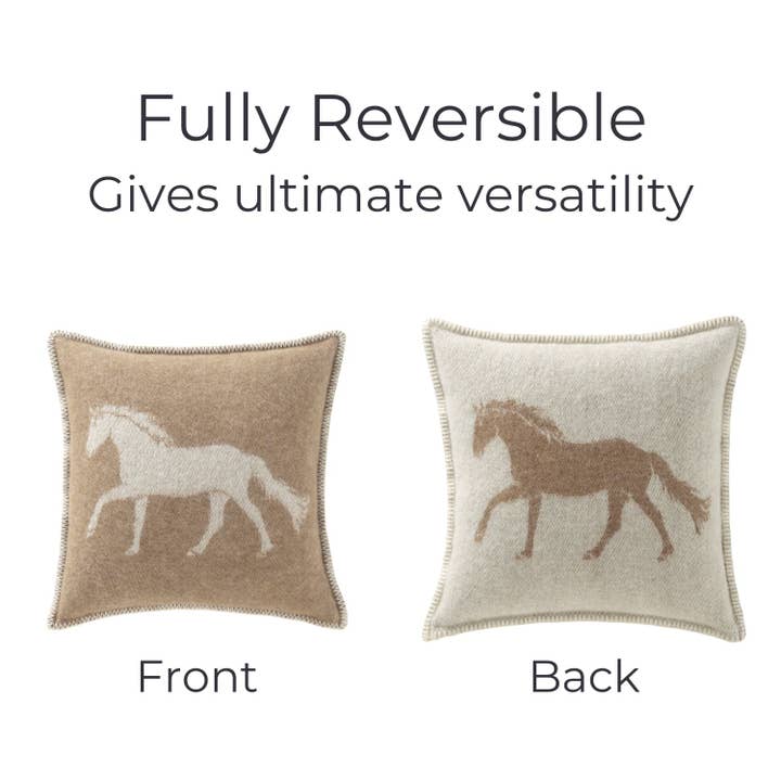 JJ Textile - Wholesale Throw Pillow Cover - Horse Brown Wool Cushion8