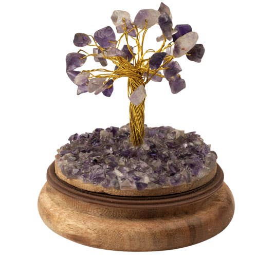Benjamin International - Wholesale Decorative Tabletop Object - GEMSTONE TREES IN A GLASS DOME