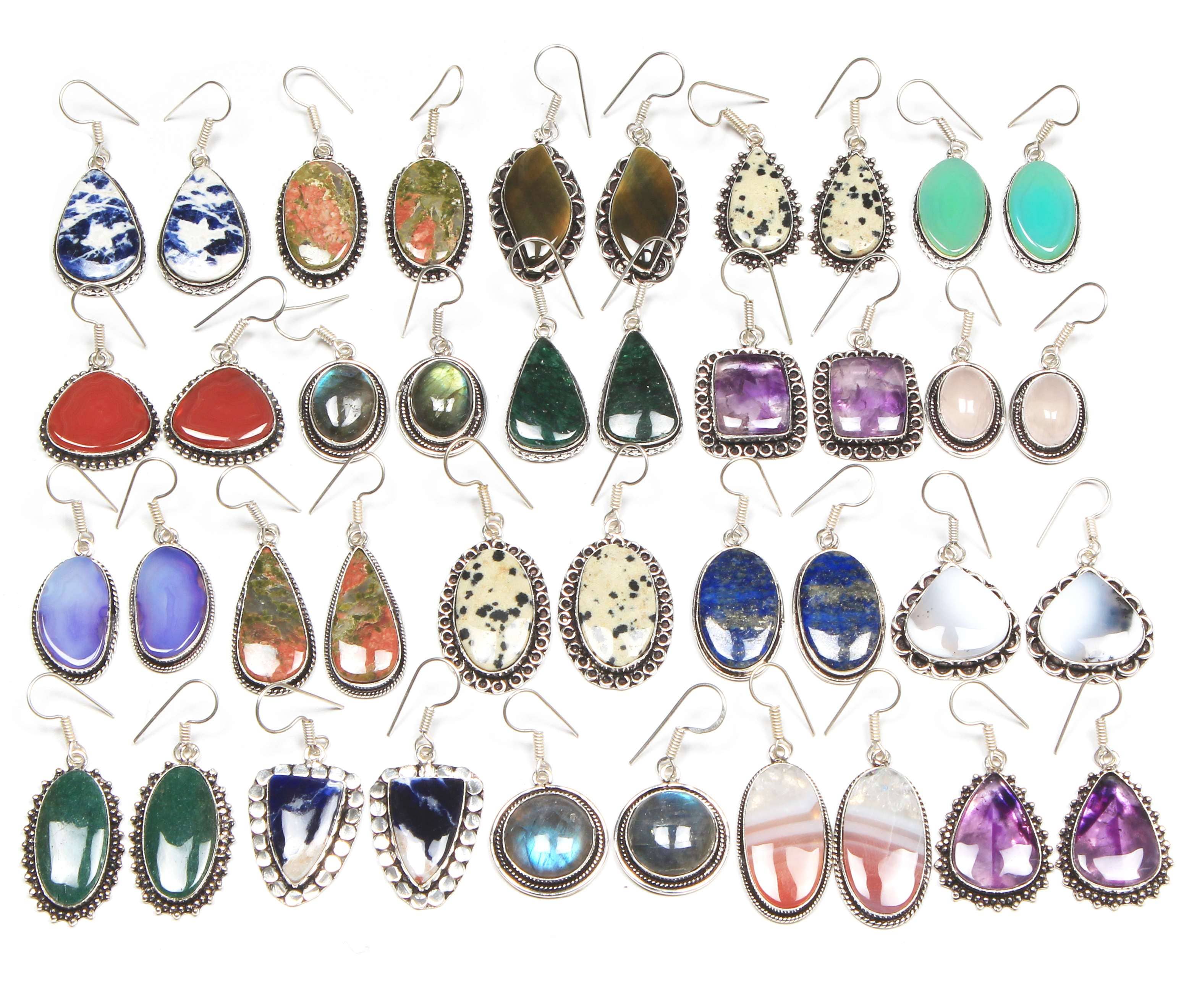 Handmade Jewels - Wholesale Dangle Earrings - Boho Crystal Earrings For Women - Silver Plated, Designer, Chic, Assorted And Wholesale5