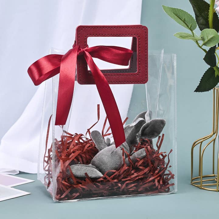 ByHome - Wholesale Gift Bag - 10pcs, 7 colors transparent PVC Gift Bag w/ square handles