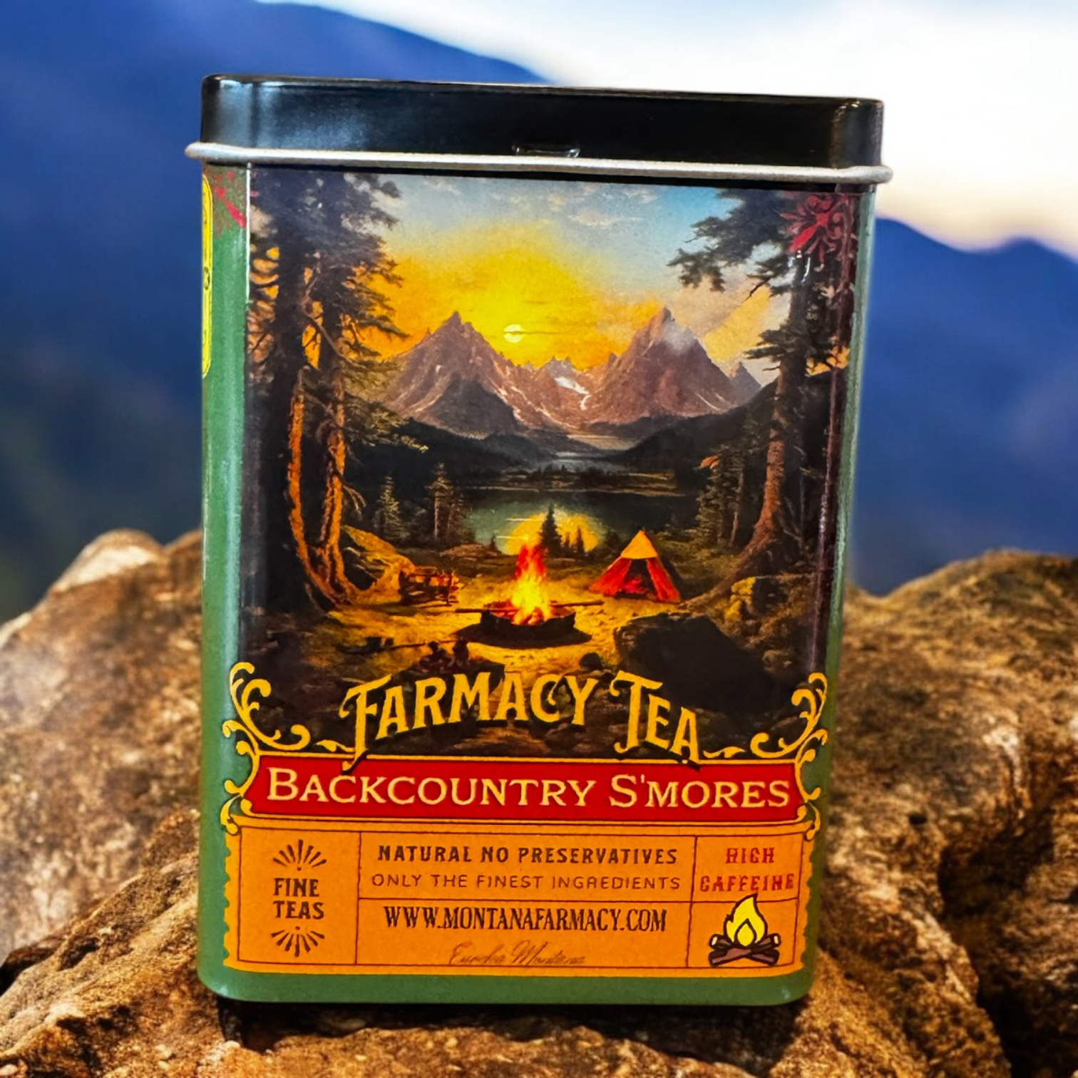 Montana Farmacy - Wholesale Loose Tea - Backcountry S'mores in a Travel Tea Tin Tasty 1