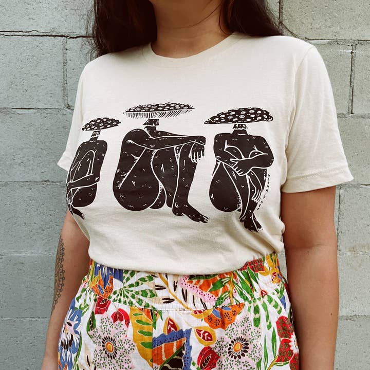Mermaid Hex - Wholesale Screen Printed T-Shirt - Women's - Three Mushroom Babes Tee