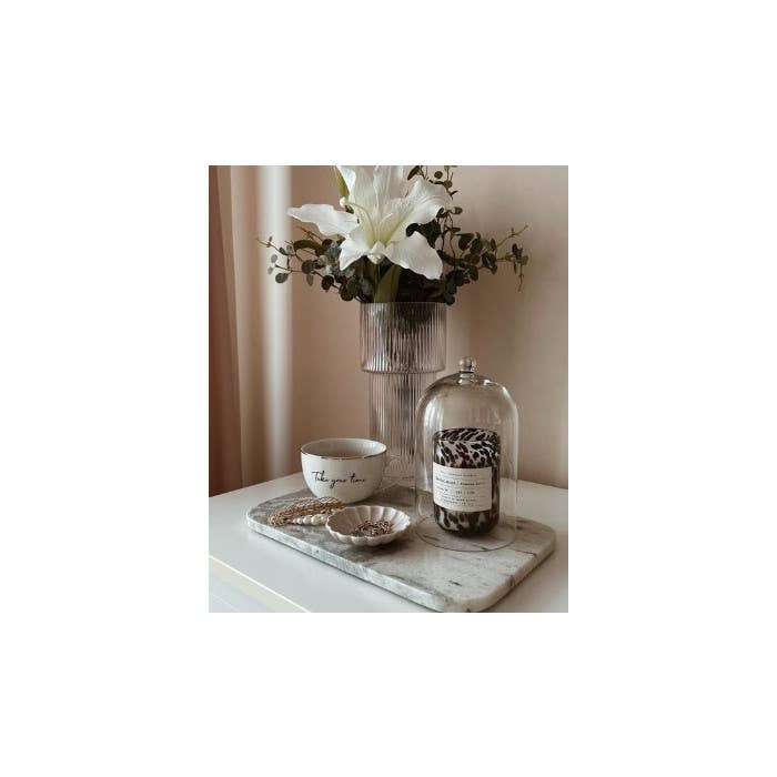 London Luxury Candle Supplies - Wholesale Decoratieve pot - Grote glazen stolp met knop1