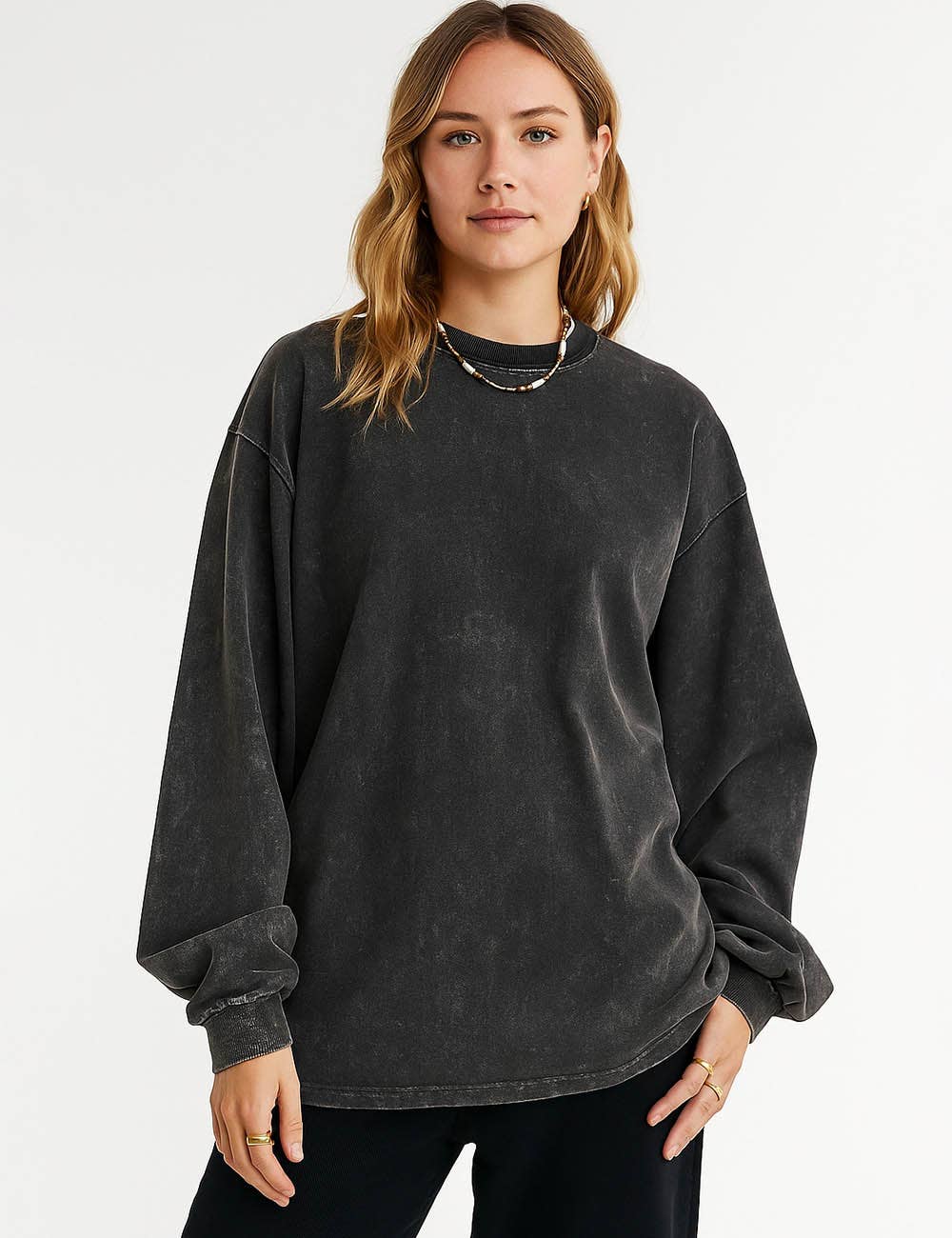 Sweetkama - Wholesale Sweatshirt - Women's - Ladies Oversize Round Neck Daily Pullover ZJCX23016