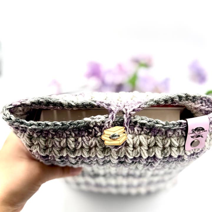 Cuddle Me Close Crochet - Wholesale Book Cover - Purple & Grey XL Book Sleeve2