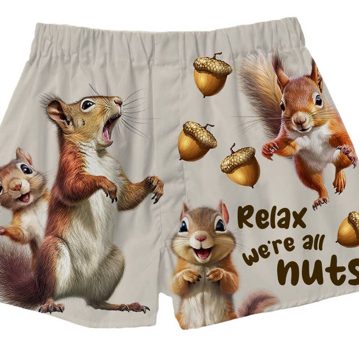 BRIEF INSANITY - Wholesale Underwear - Men's - Relax We're All Nuts Boxer Shorts