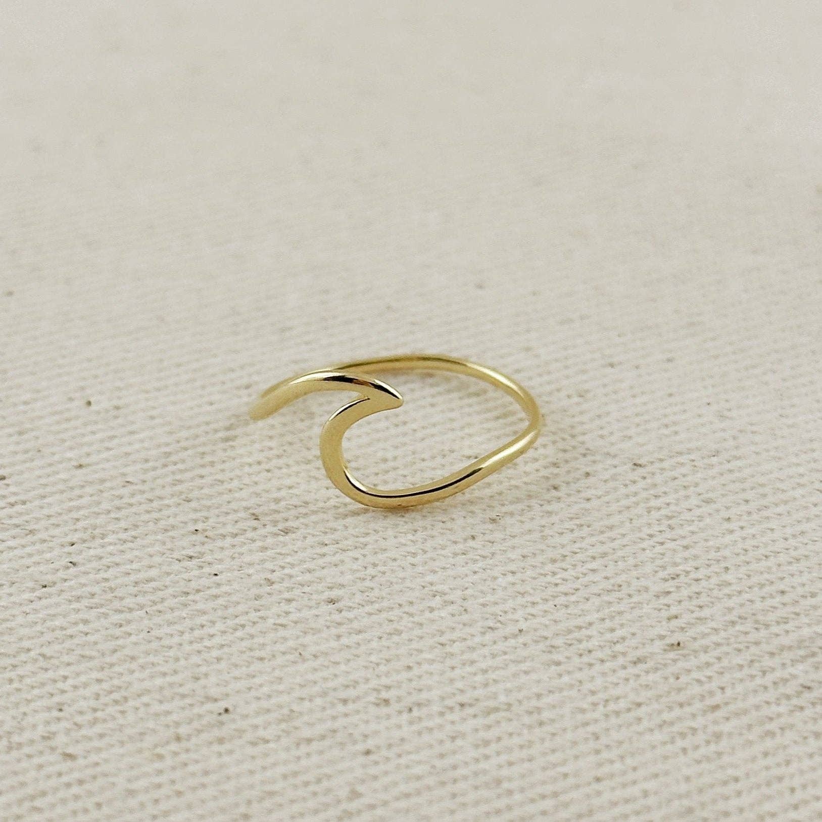 GoldFi - Wholesale Band/Stacked Ring - 18k Gold Filled Wave Ring0