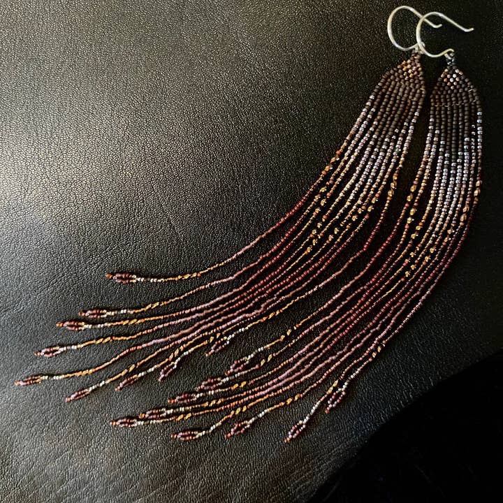 Shimmery Brown, Bronze, & Lavender ~ Delicate Seed Bead for wholesale by Maui Swan Designs