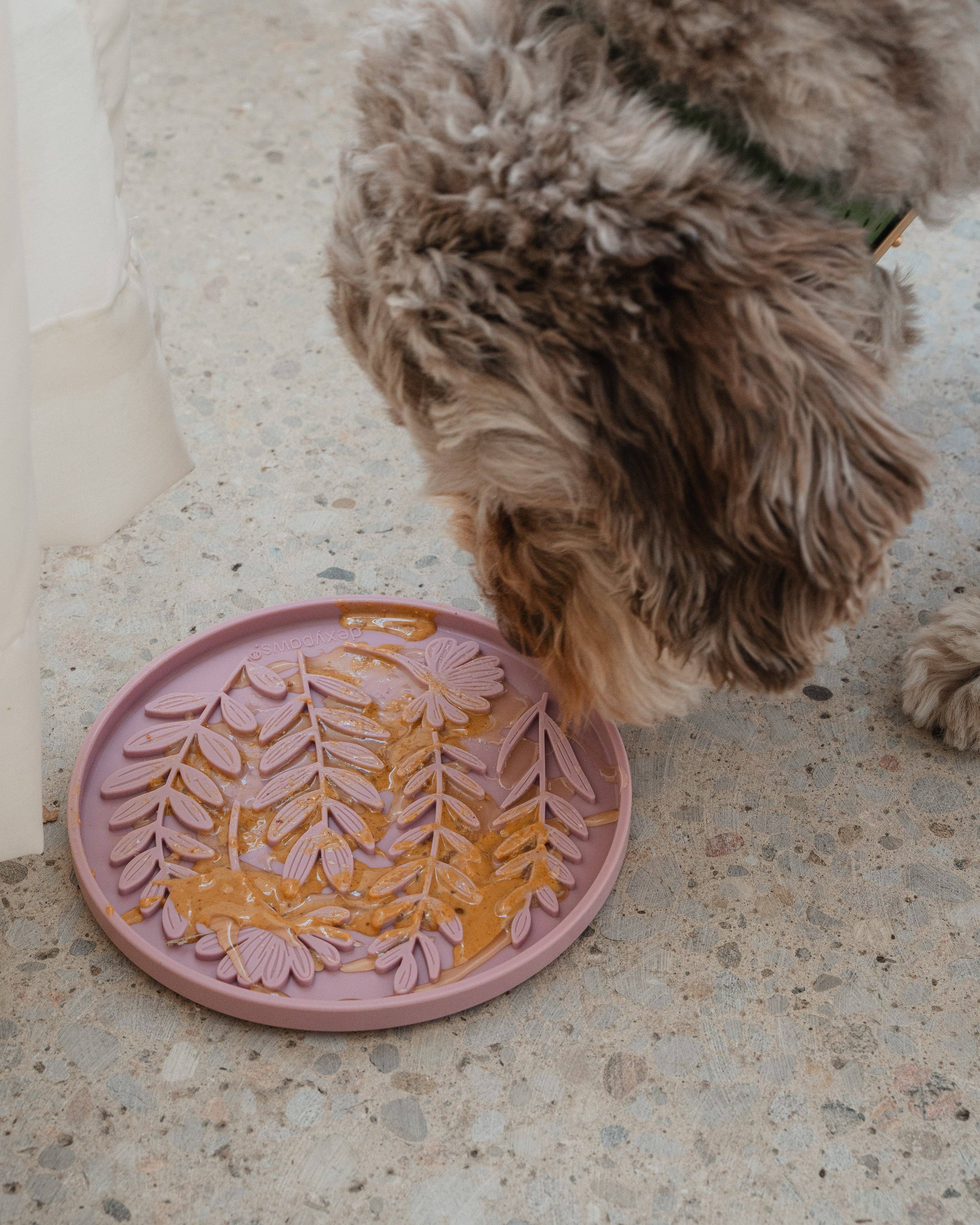 dexypaws - Wholesale Pet Food Mat - Dog - Blush Pink Garden Enrichment Lick Mat1