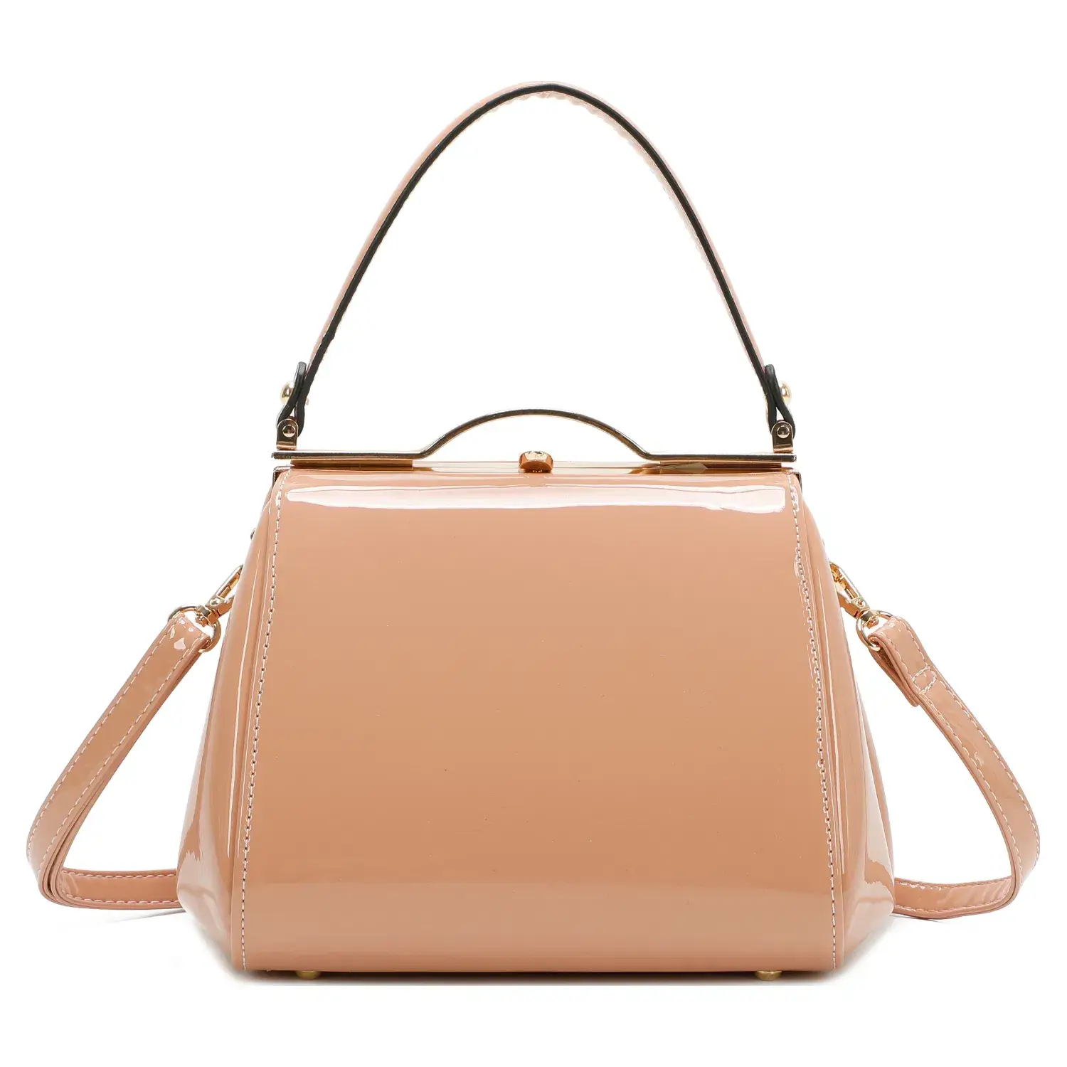 Superbia – wholesale Shoulder bag – women's – Classic Clasp Opening Patent Faux Leather Handbag6