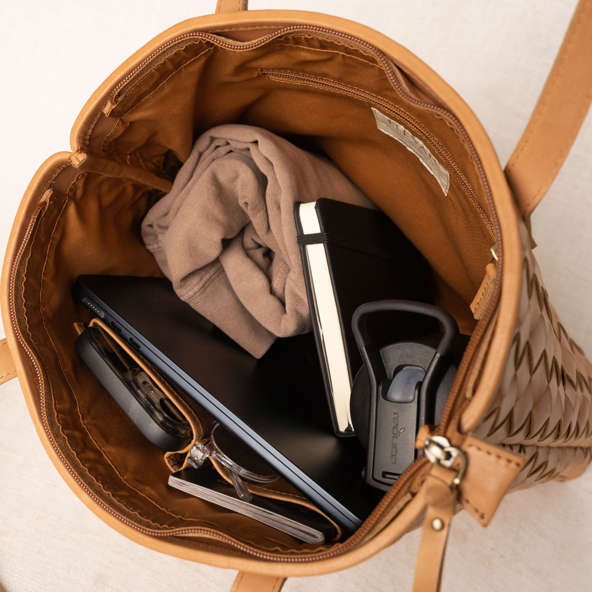 Elevate - Wholesale Tote Bag - Women's - Shirin Woven Leather Tote6