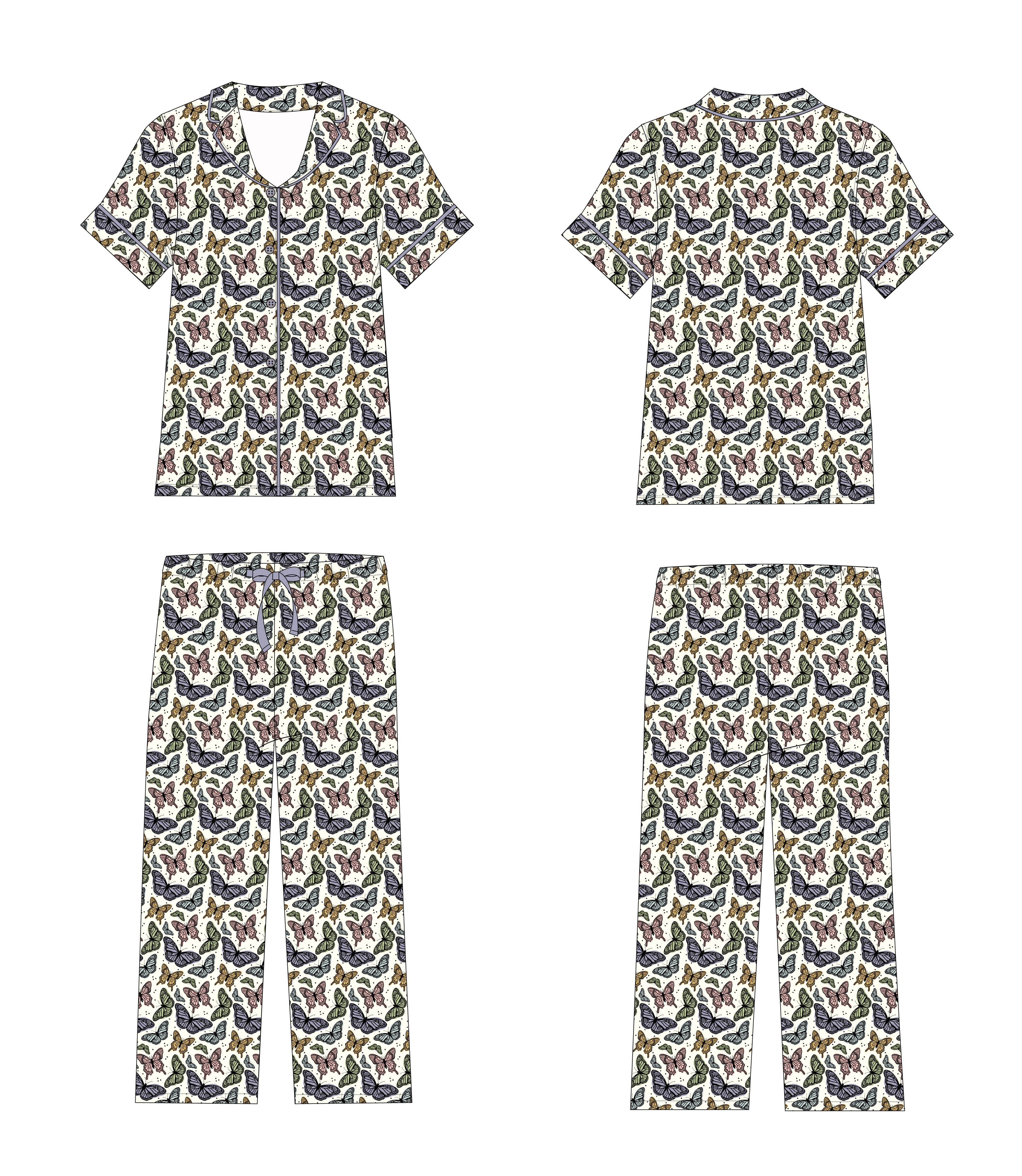 Joan's – wholesale Sleepwear bottom – women's – Butterfly "Sweet Flutters" Women's Bamboo Pajama Pants2