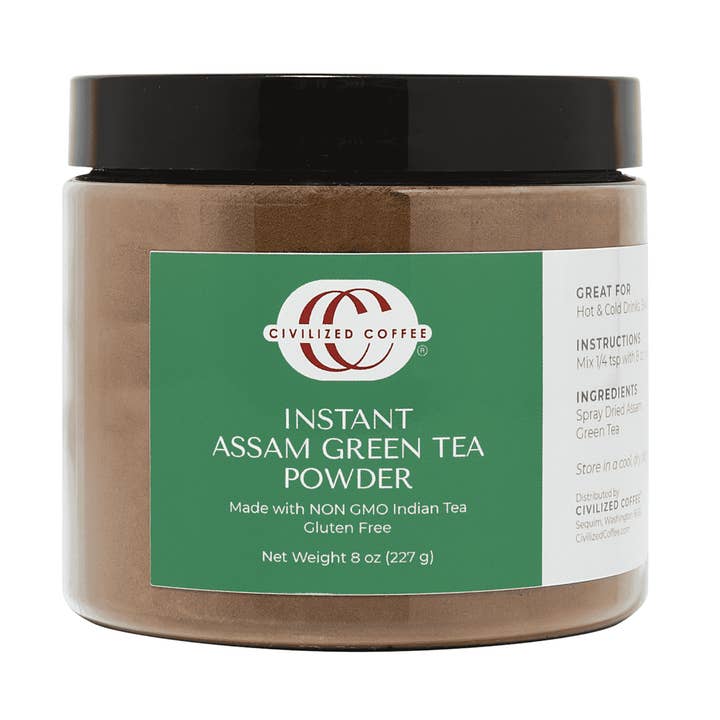 Instant Assam Groene Theepoeder voor Warme Thee, IJsthee (8 oz) voor wholesale door Civilized Coffee