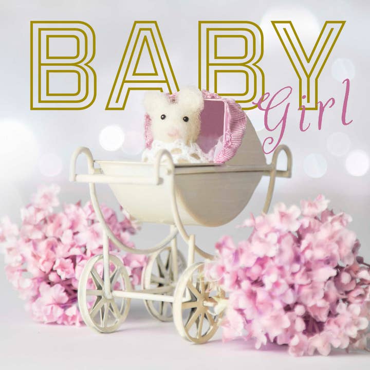 New Baby Girl - Greetings Card for wholesale by Maddy's Mice