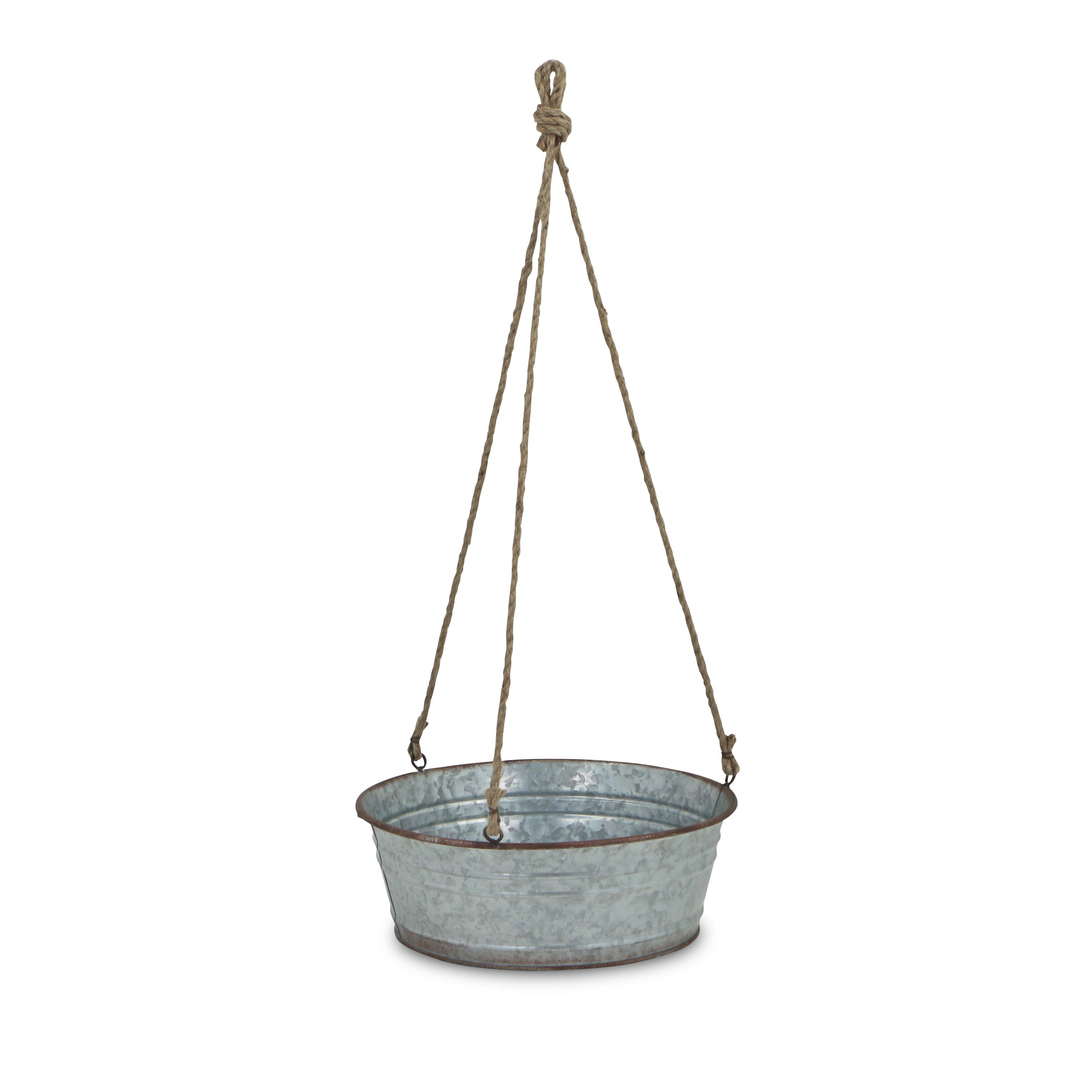 Cheungs Home Decor - Wholesale Hanging Planter - Inara Round Galvanized Hanging Metal Planter7