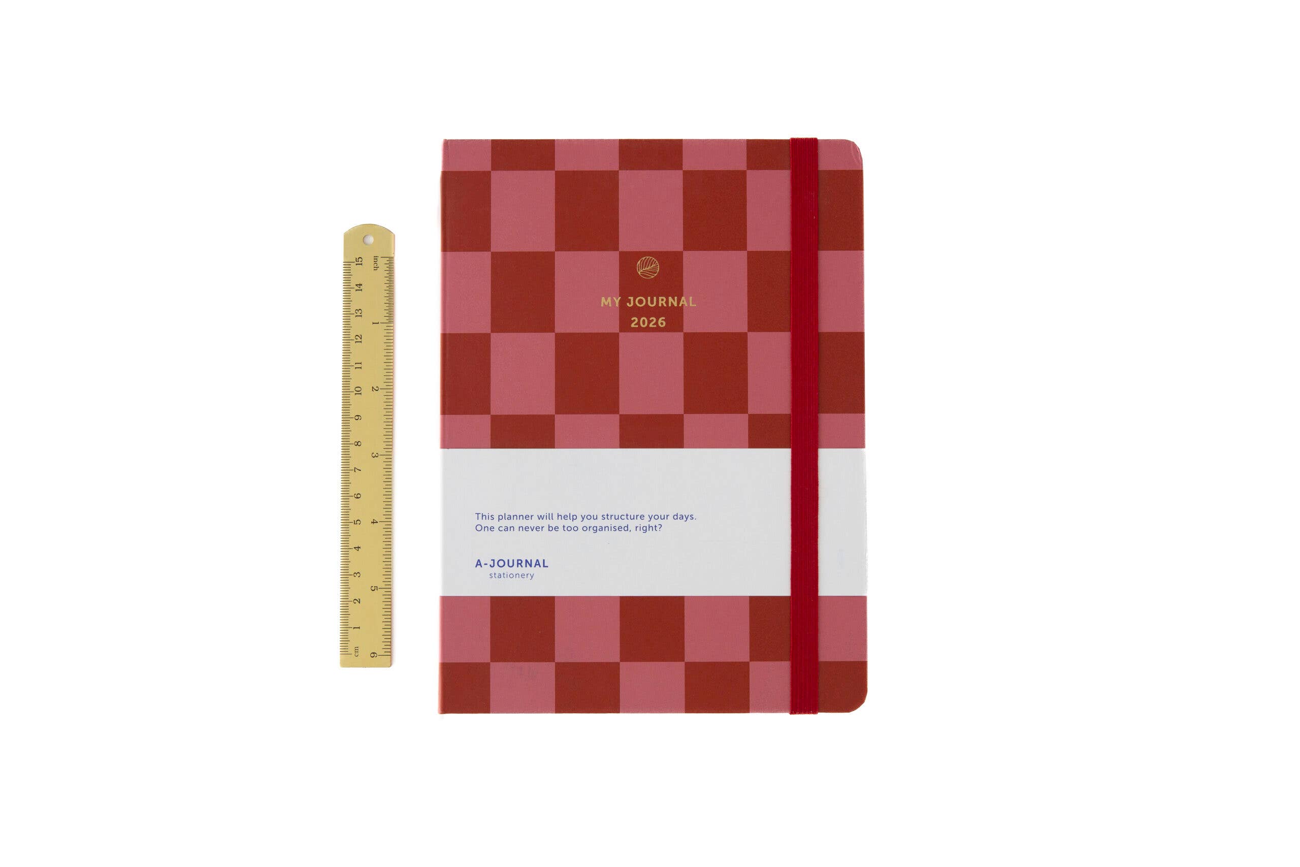 A-Journal Stationery – wholesale Journal/diary – My Journal 2026 - Checkered Red Pink4