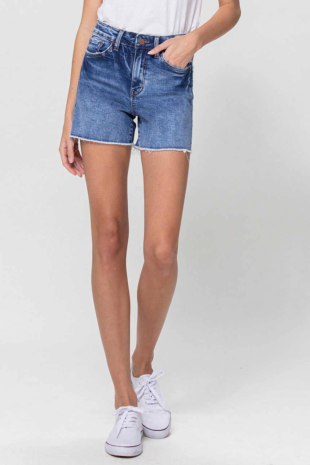 INSTANTANEOUS HIGH RISE STRETCH DENIM SHORTS F4694 for wholesale on Faire1