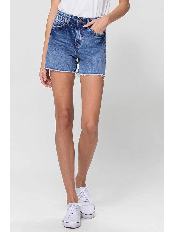 INSTANTANEOUS HIGH RISE STRETCH DENIM SHORTS F4694 for wholesale on Faire1