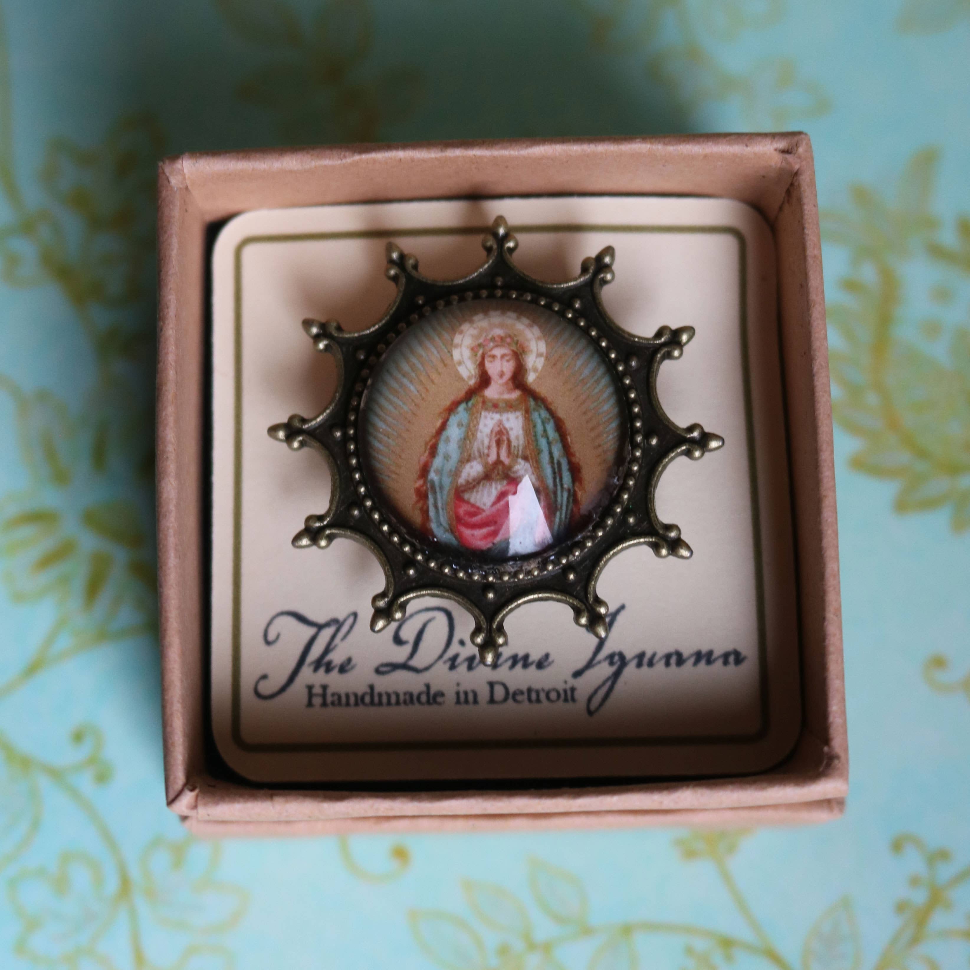 The Divine Iguana - Wholesale Brooch - Our Lady of Guadalupe - Madonna of the Stars Brooch4