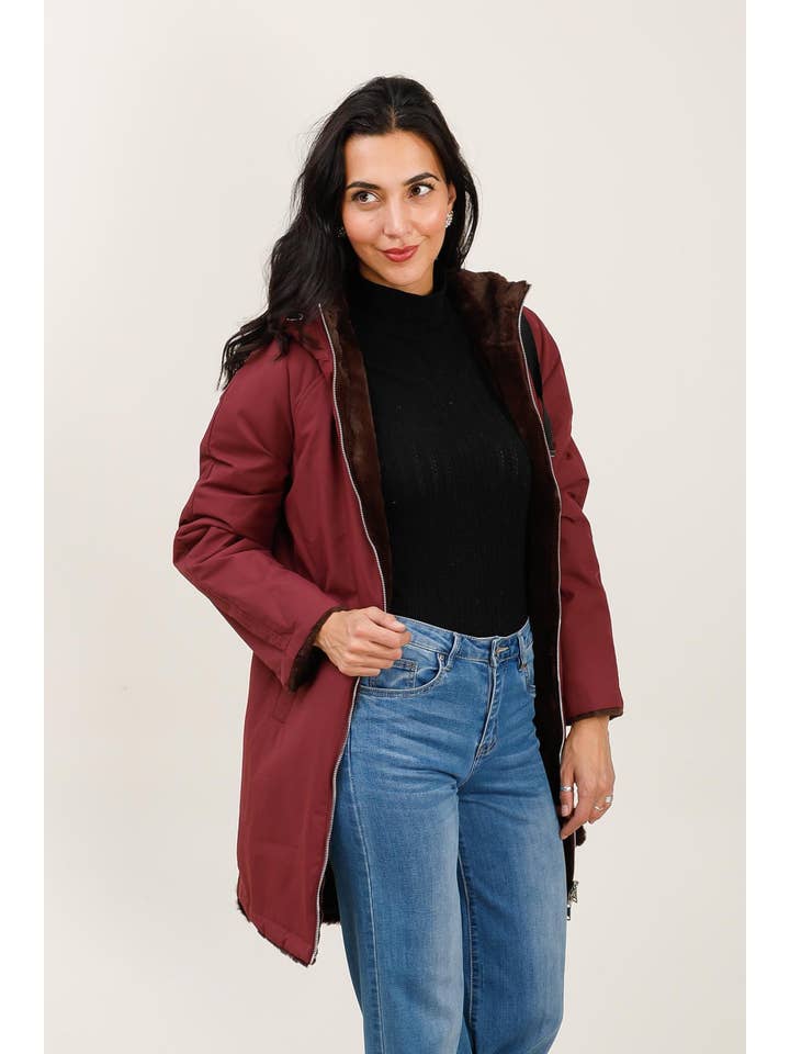 Attrait Paris - Wholesale Parka - Women's - Long hooded parka, reversible fur (Copy)16