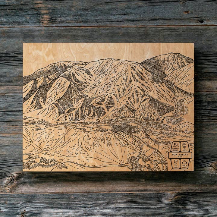 Sun Valley, Idaho Ski Trail Map for wholesale by Benoit's Design Co.