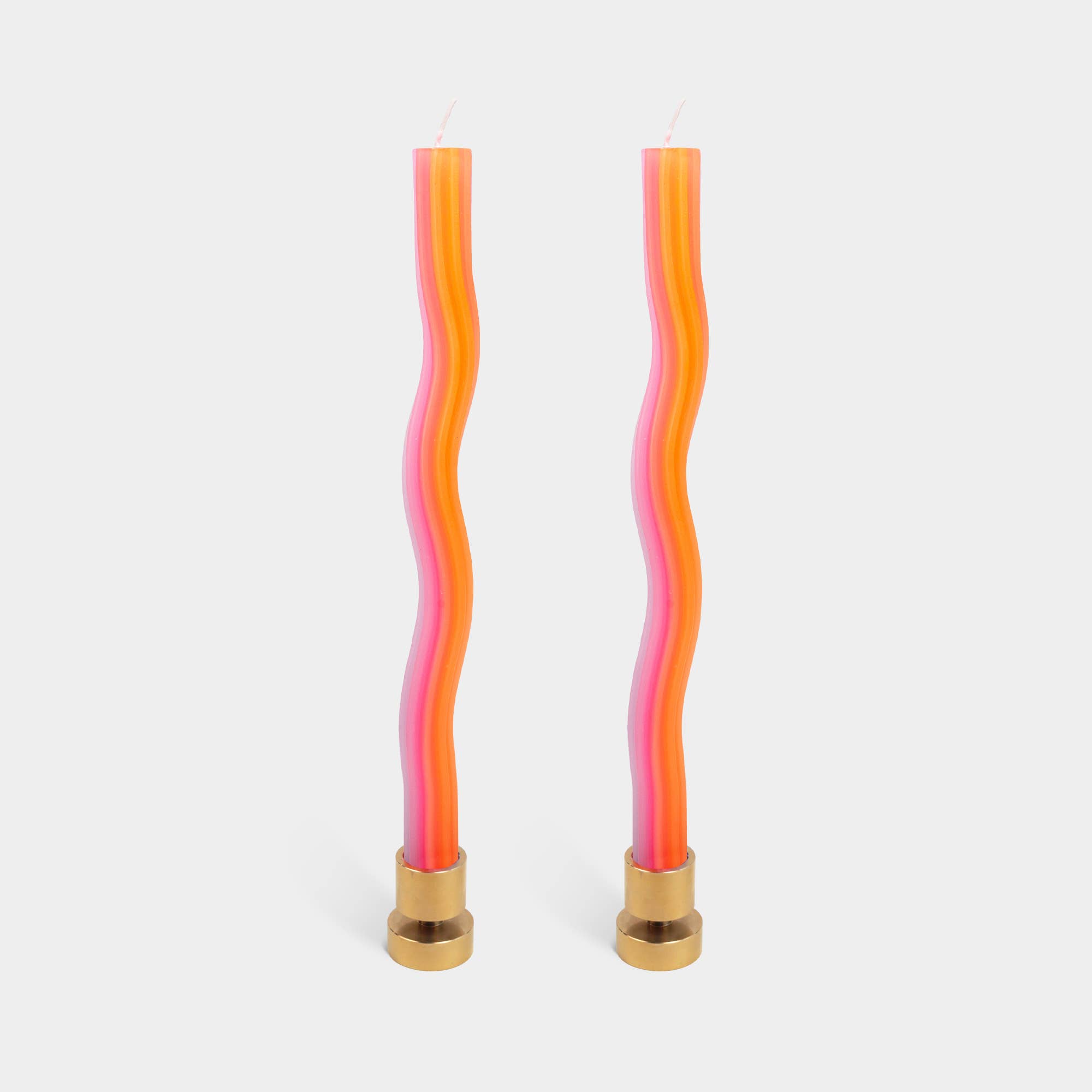 54 Celsius - Wholesale Tapered Candle/Candlestick - Wiggle Candles - Orange (2 Pack) - 11" Vibrant Taper Candles