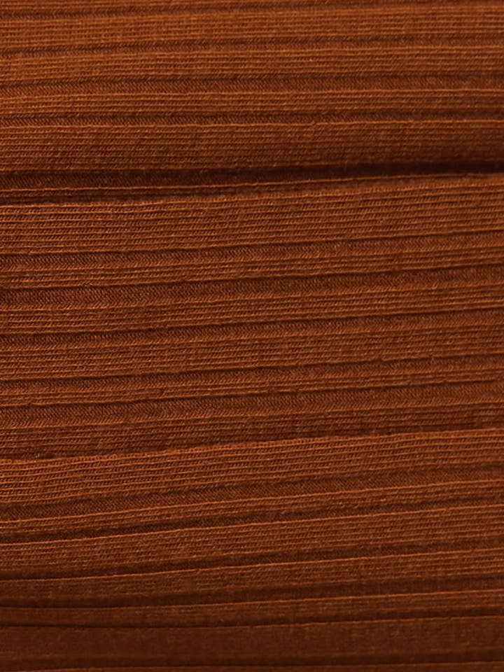 Rust Brown Ribbed Knit Balloon Sleeves Button-Front V-Neck Mini Dress for wholesale on Faire5