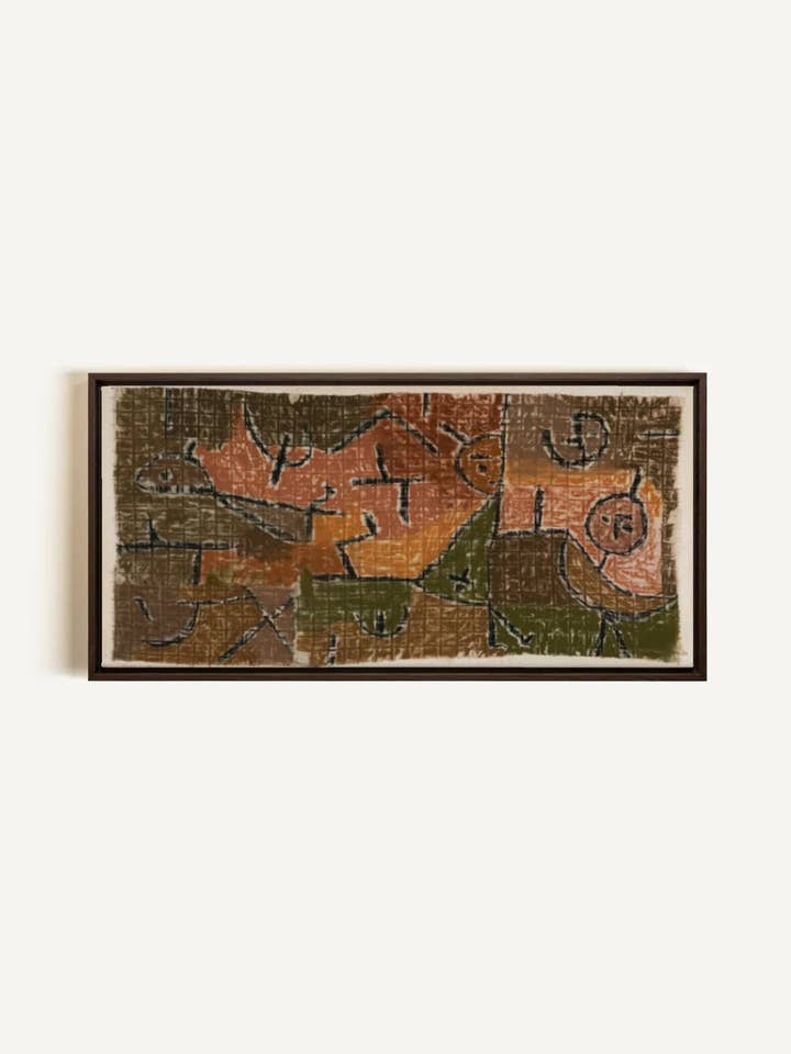 GRILLE PRIMITIVE, Œuvre sur toile étirée pour la vente par Oleka Canvas