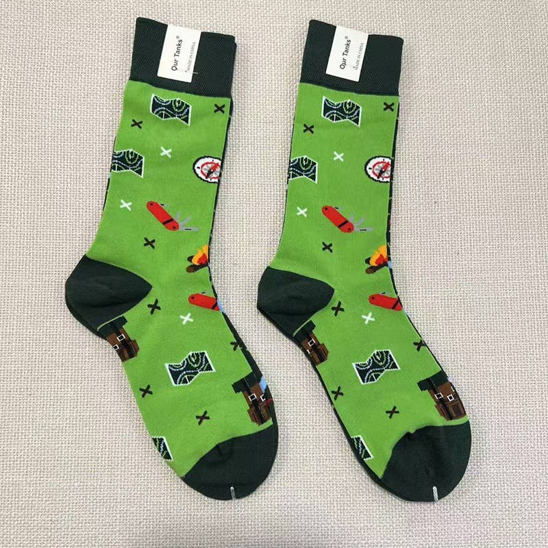 Tourtiwi – Meias - Unissexo por atacado – Meias com padrão de pintura a óleo assimétrico19