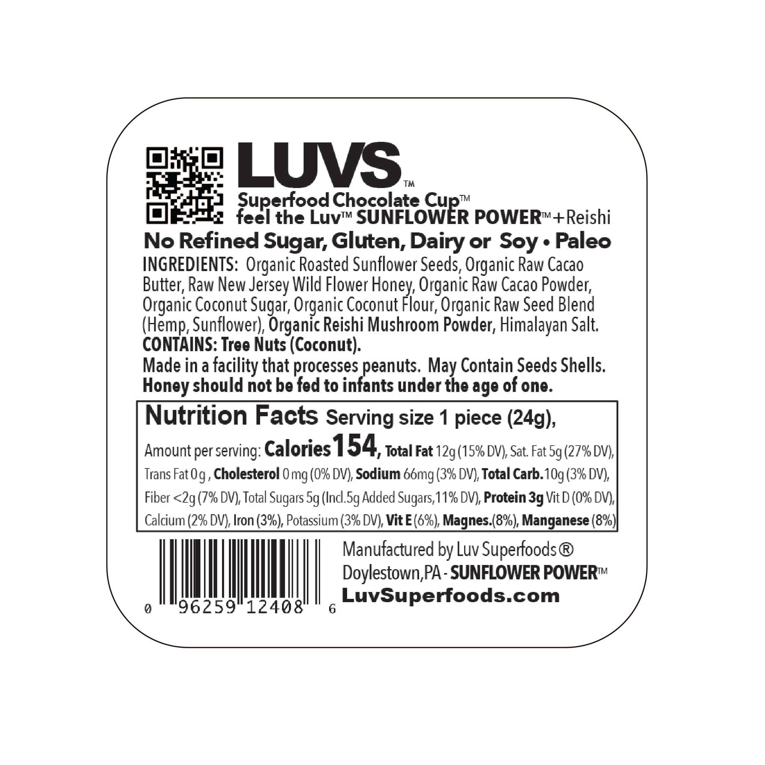 LUV Superfoods – wholesale Chokladtäckta godisar – Solroskraft +1000mg Lion's Mane Mörk Chokladkoppar5