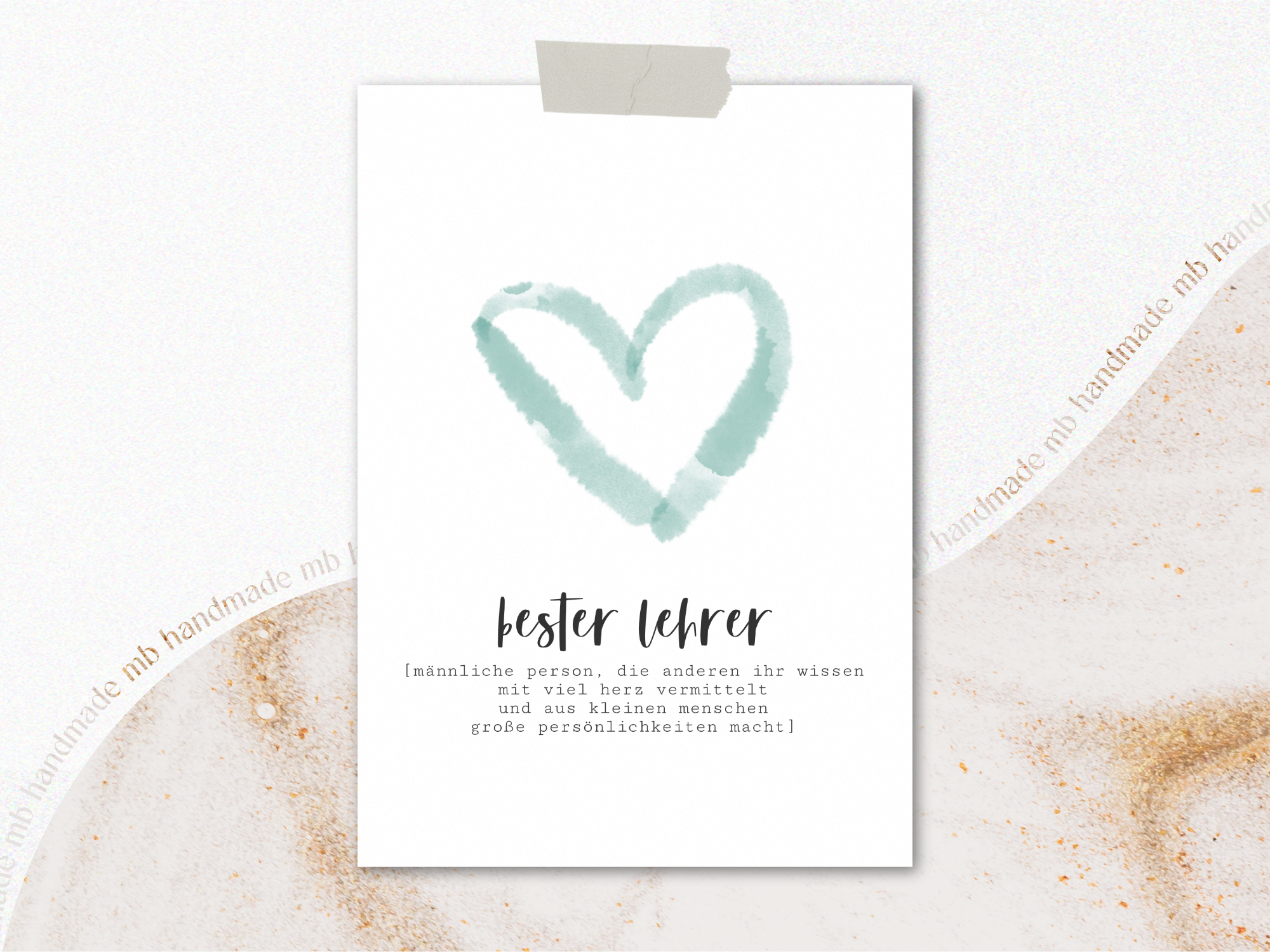 mb handmade - Wholesale Gewone wenskaart - beste leraar definitie1