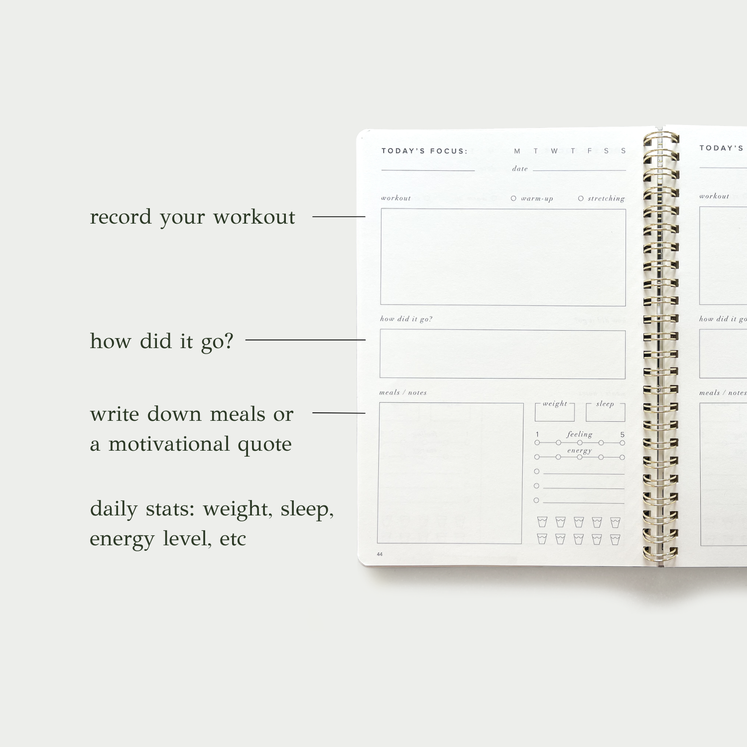 Kunitsa Co - Wholesale Journal/Diary - Fit & Well - Exercise Journal3