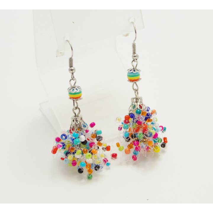 Ninolia - Wholesale Dangle Earrings - Daughter Gift Funny Gift Colorful Earrings Bead Earrings Rainbow Earrings Funny Earrings Lgbt Earrings Beadwoven Earrings Whimsical Earrings