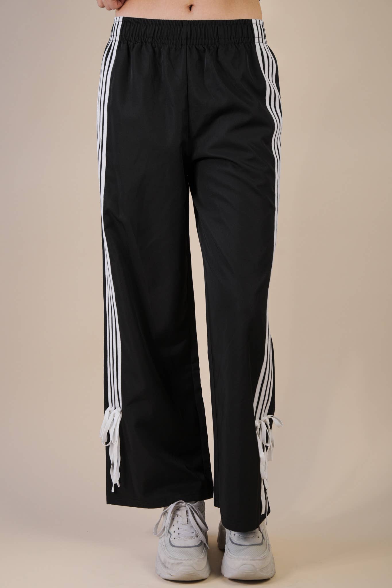 VERY J - Wholesale Pants - Women's - NP70839-Side Ribbon Detail Jersey Pants0