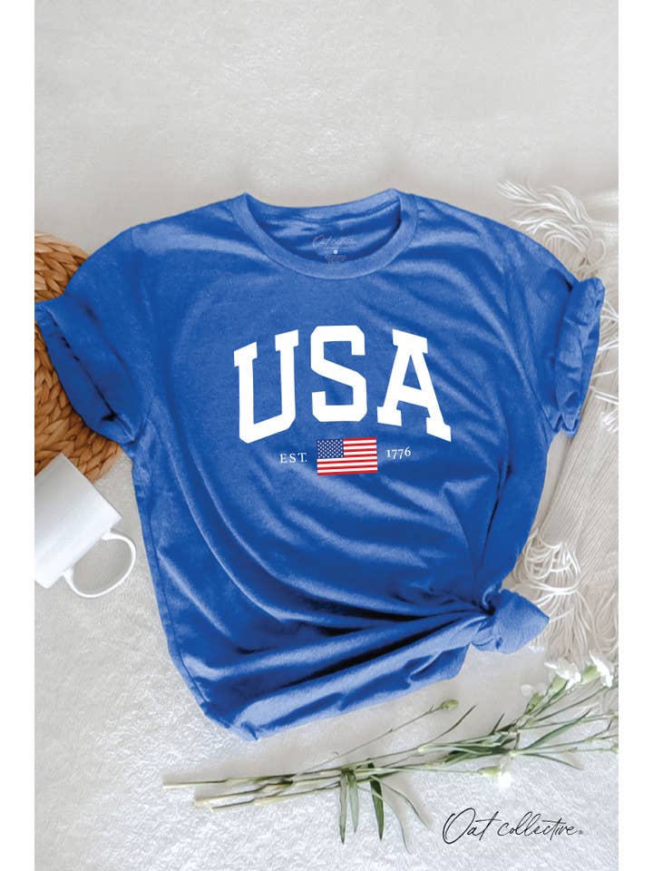 OAT COLLECTIVE - Wholesale Screen Printed T-Shirt - Women's - USA EST.1776 Graphic T-shirt